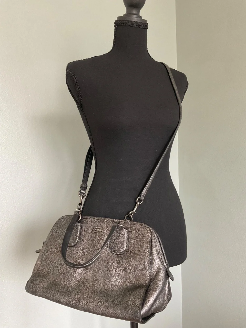 COACH NOLITA SATCHEL IN METALLIC PEBBLE LEATHER
